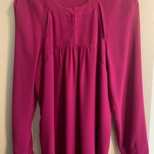 1.STATE Tunic Blouse Size S Lined Long Sleeve Hook and Eye Key Hole Closure